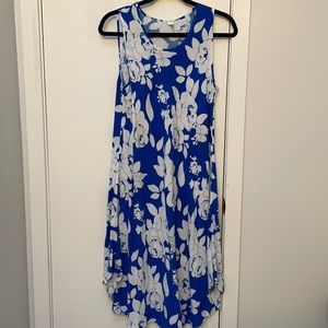 Blue and White Floral Dress